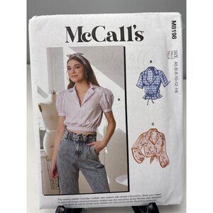 McCalls M8198 Misses Top Sewing Pattern Size 6 8 10 12 14 Uncut
